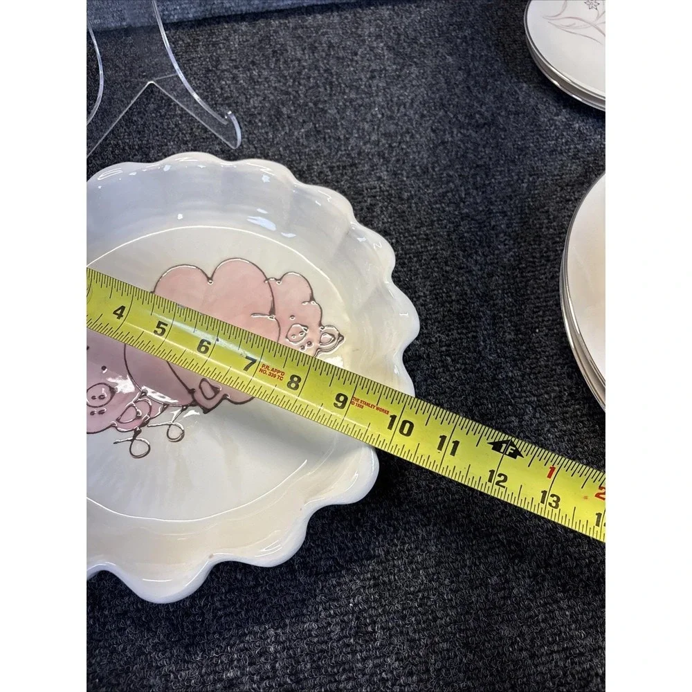 Vtg~Pig Pie Plate~Scalloped Edge~Ardencraft Handmade Kate~10